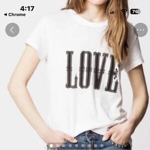 Zadig&Voltaire LOVE Graphic Crewneck Tee - White -M